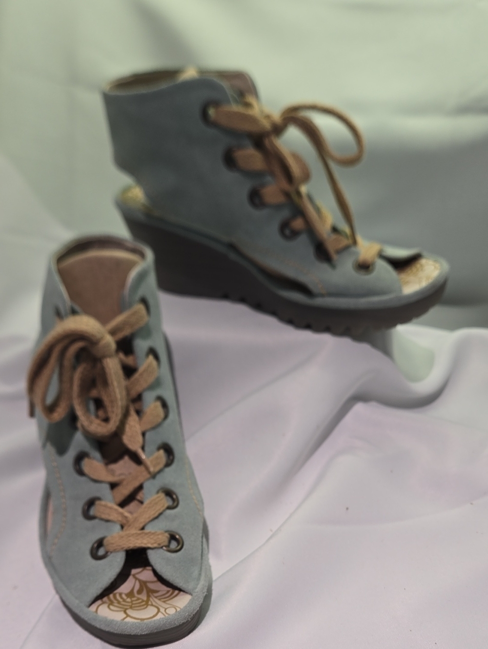 Fly London Yaba suede lace-up wedges Women's 39